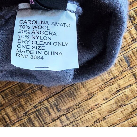 Saks 5th Avenue Carolina Amato Medium Gray Wool Long Fingerless Gloves OSFM - Picture 4 of 4